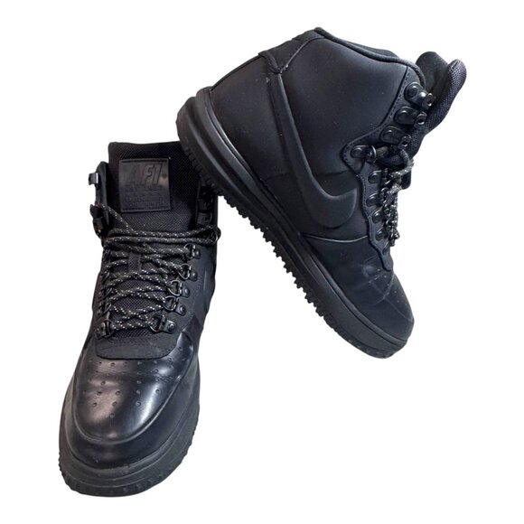 Nike Lunar Force 1 Duckboot 18 Triple Black Mens Size 8 BQ7930-003 Shoes AF1 - Picture 1 of 16